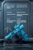 Pistola de Água Elétrica USB TURBO BLASTER 2025 – Disparos Automáticos + Luzes LED + Bateria Recarregável (A Brincadeira Nº1 do Verão!)