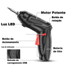 Furadeira e Parafusadeira - Kit 48 peças com Caixa de Ferramentas