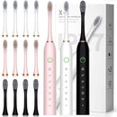 Escova de Dentes Elétrica Sônica Recarregável com 4 Cabeças