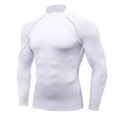 CAMISETA MASCULINA DE COMPRESSÃO PARA ESPORTES - MANGA LONGA COM PROTEÇÃO UV E SECAGEM RÁPIDA