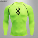 CAMISETA DE COMPRESSÃO MASCULINA ANIME BERSERK - MANGA CURTA PARA TREINOS E ESPORTES