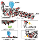 Pistola Elétrica Gatling Automática de Bolas de Gel Recarregável – Blaster Airsoft Full-Auto com Estilhaços para Adultos e Crianças +14 Anos