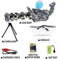 Pistola Elétrica Gatling Automática de Bolas de Gel Recarregável – Blaster Airsoft Full-Auto com Estilhaços para Adultos e Crianças +14 Anos