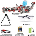 Pistola Elétrica Gatling Automática de Bolas de Gel Recarregável – Blaster Airsoft Full-Auto com Estilhaços para Adultos e Crianças +14 Anos