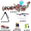 Pistola Elétrica Gatling Automática de Bolas de Gel Recarregável – Blaster Airsoft Full-Auto com Estilhaços para Adultos e Crianças +14 Anos