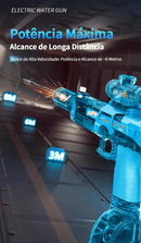 Pistola de Água Elétrica USB TURBO BLASTER 2025 – Disparos Automáticos + Luzes LED + Bateria Recarregável (A Brincadeira Nº1 do Verão!)